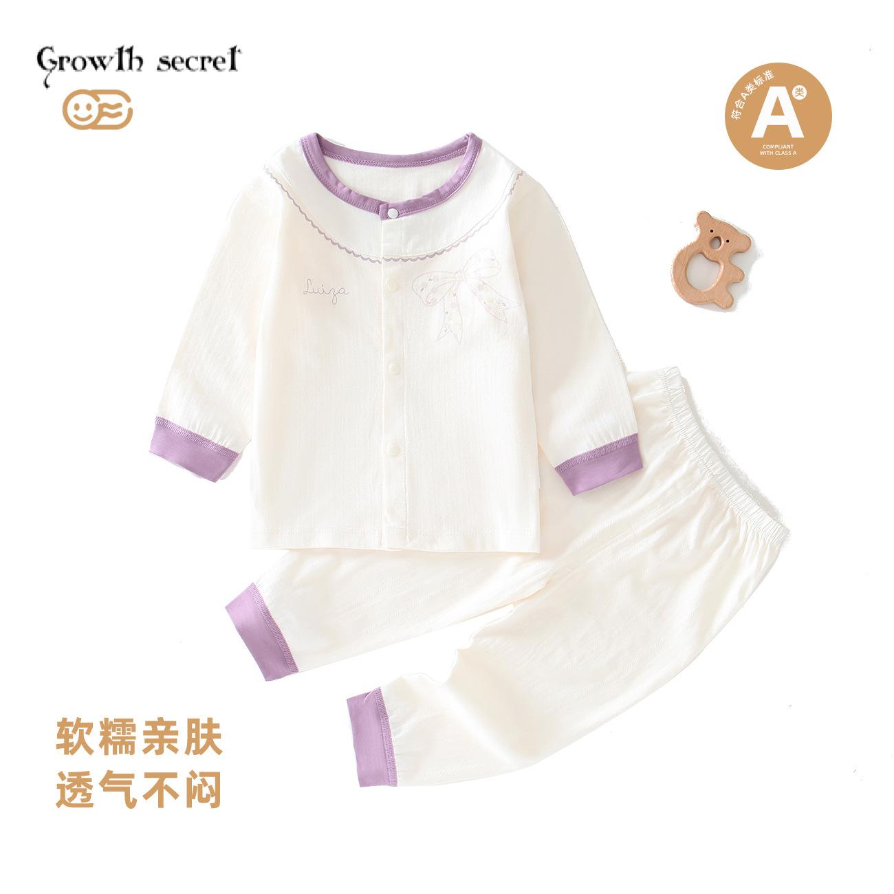 婴儿分体套装春夏季新生儿纯棉秋衣秋裤家居服薄款空调服安阳童装