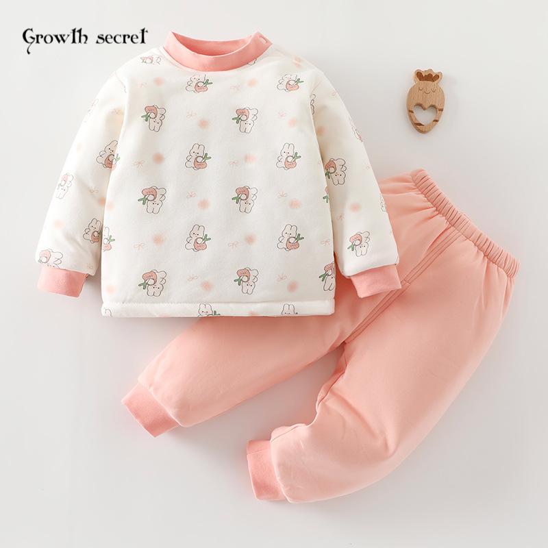 【两用裆】冬季婴儿加厚棉袄套装新生儿棉服肩扣护肚宝宝棉裤子春