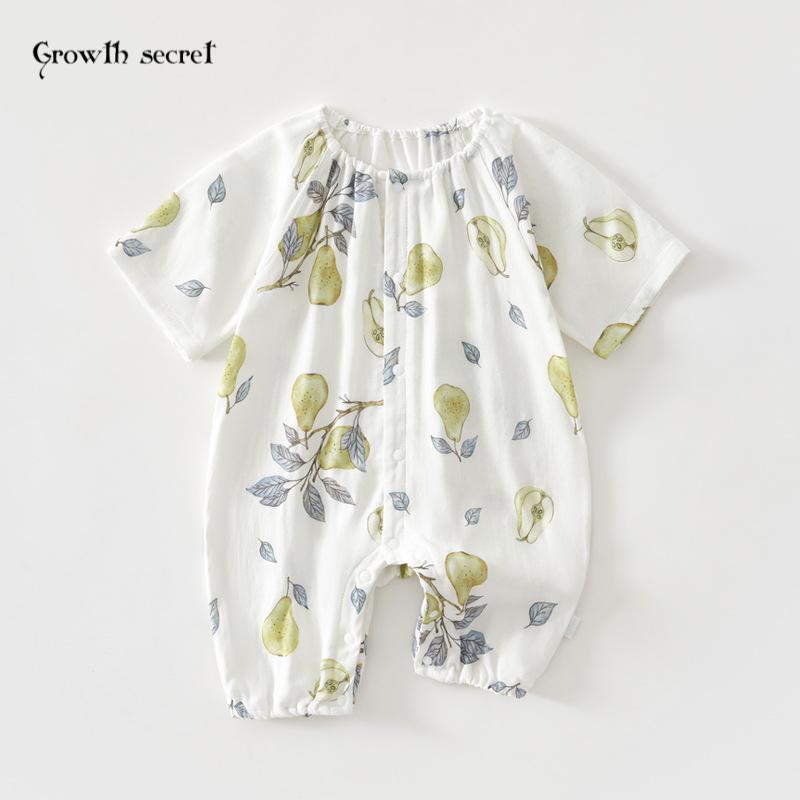 婴儿衣服夏季薄款短袖连体衣新生婴儿夏装宝宝百草纱布哈衣和尚服