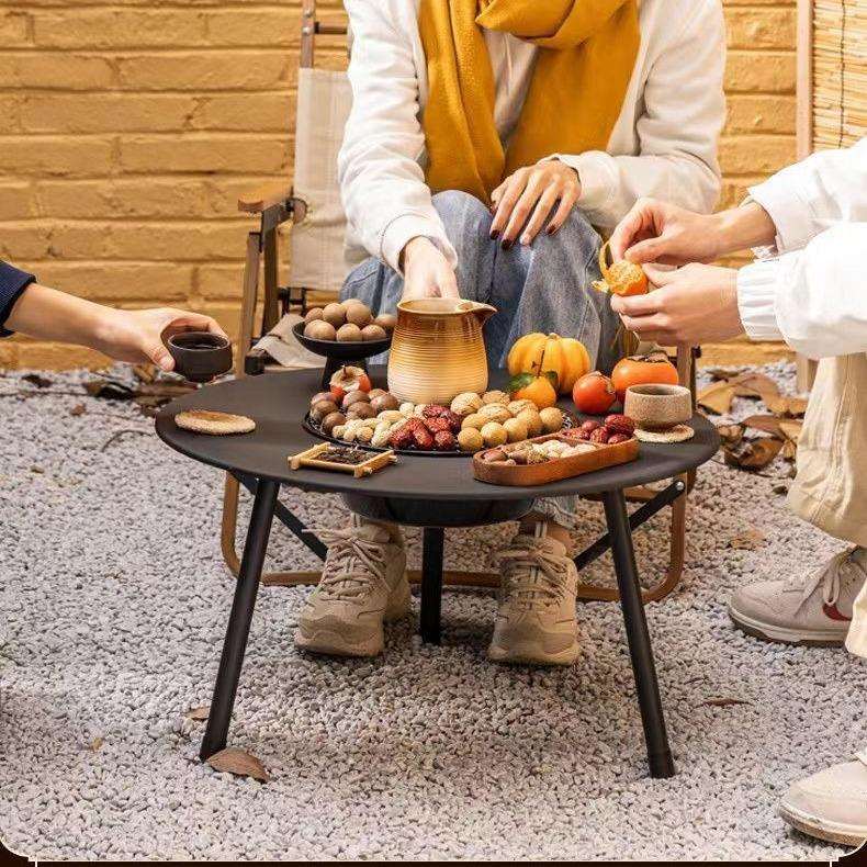 围炉煮茶桌烧烤炉围炉茶桌煮茶桌网红烤泡茶桌烧烤炉户外木炭火炉