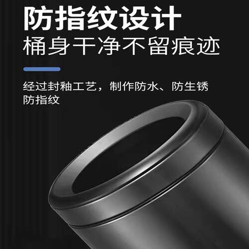 商用酒店客房厨房圆形办公室方形无盖直投10L不锈钢垃圾桶厂家
