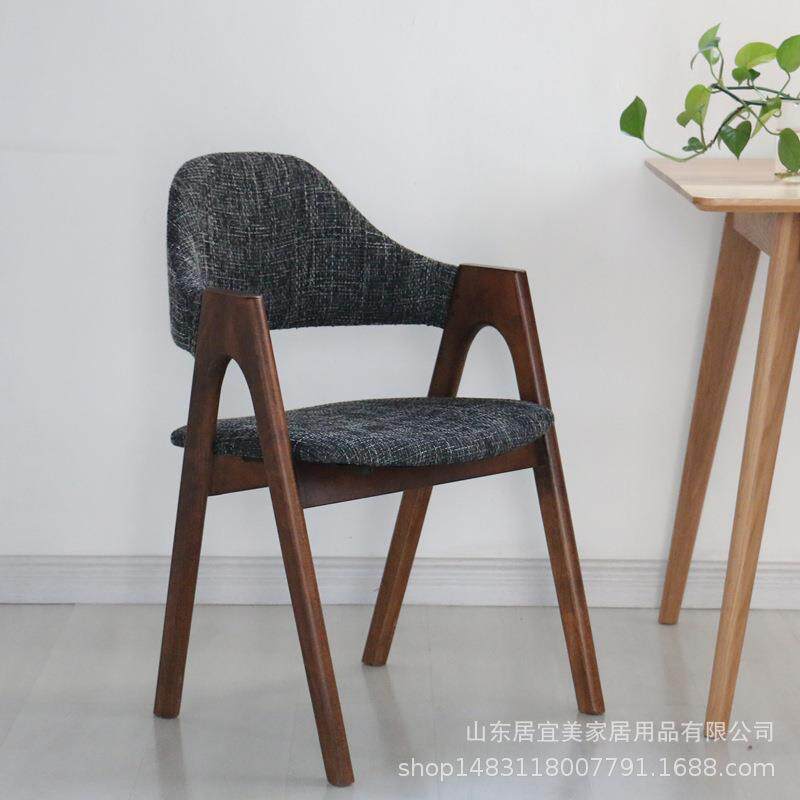 欧式水曲柳实木椅子餐椅靠背布艺休闲咖啡餐厅电脑书桌榉木泰国椅