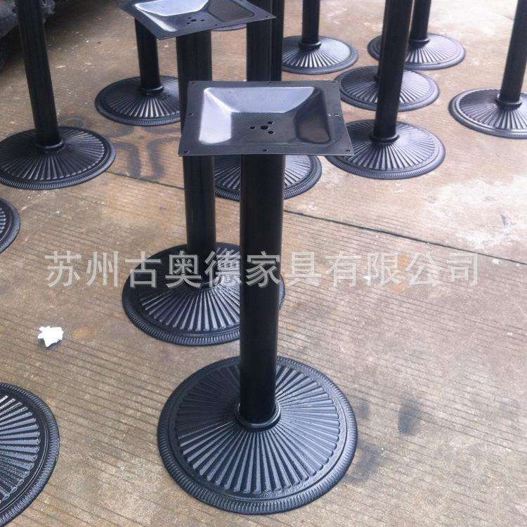 铸铁底盘桌脚35 45 55 60直径细花纹菊花盘吧桌大理石桌底座圆形
