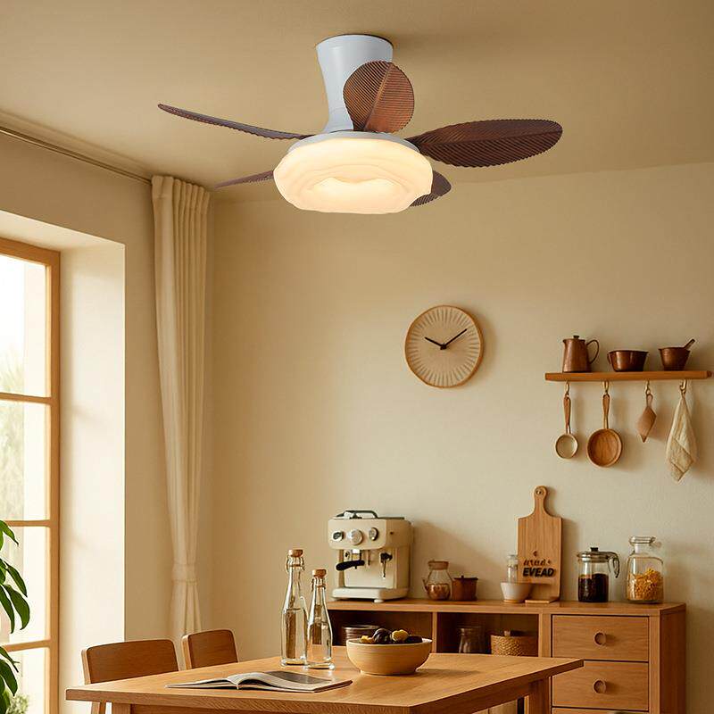 中古风吸顶风扇灯吊顶一体带电扇的灯卧室阳台简约餐厅LED吊扇灯