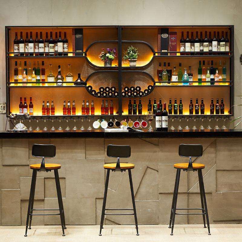 酒吧展示架吧台酒架壁挂靠墙红酒柜酒水悬挂式墙上造型创意置物架
