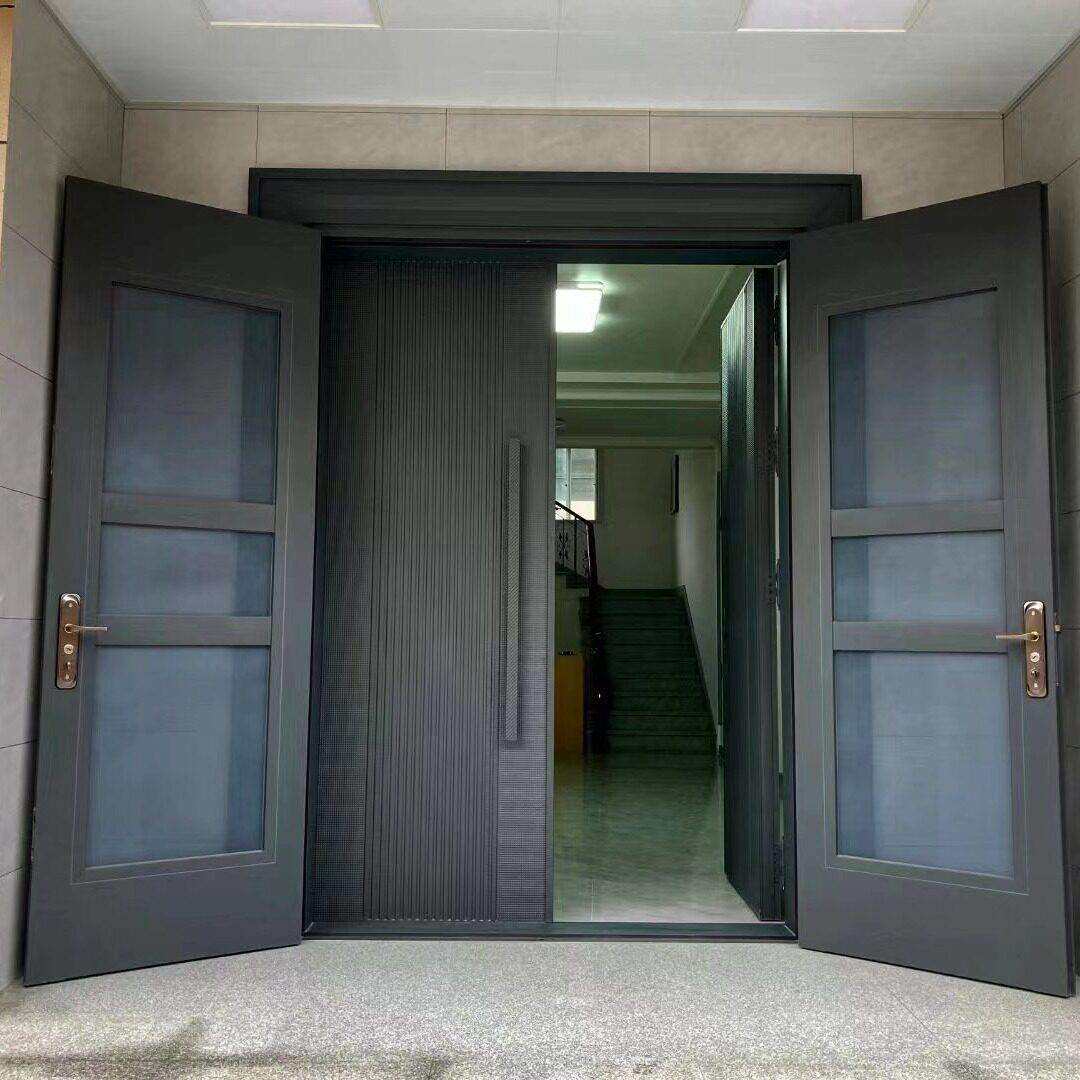 工厂直供农村自建房大门别墅铸铝门防蚊虫入户门复合门金刚纱网门