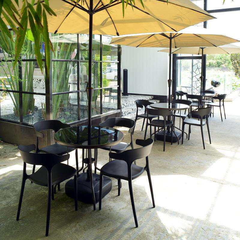 户外桌椅庭院花园露台室外休闲塑料铁艺组合露天咖啡餐厅奶茶桌子