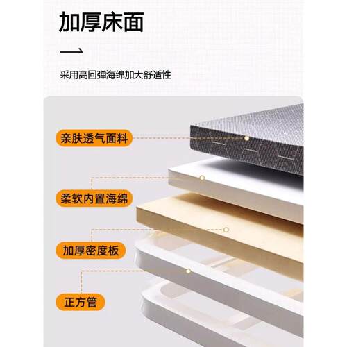 铁艺床单双人床家用加粗加厚铁床架折叠宿舍床出租屋工地铁架子床