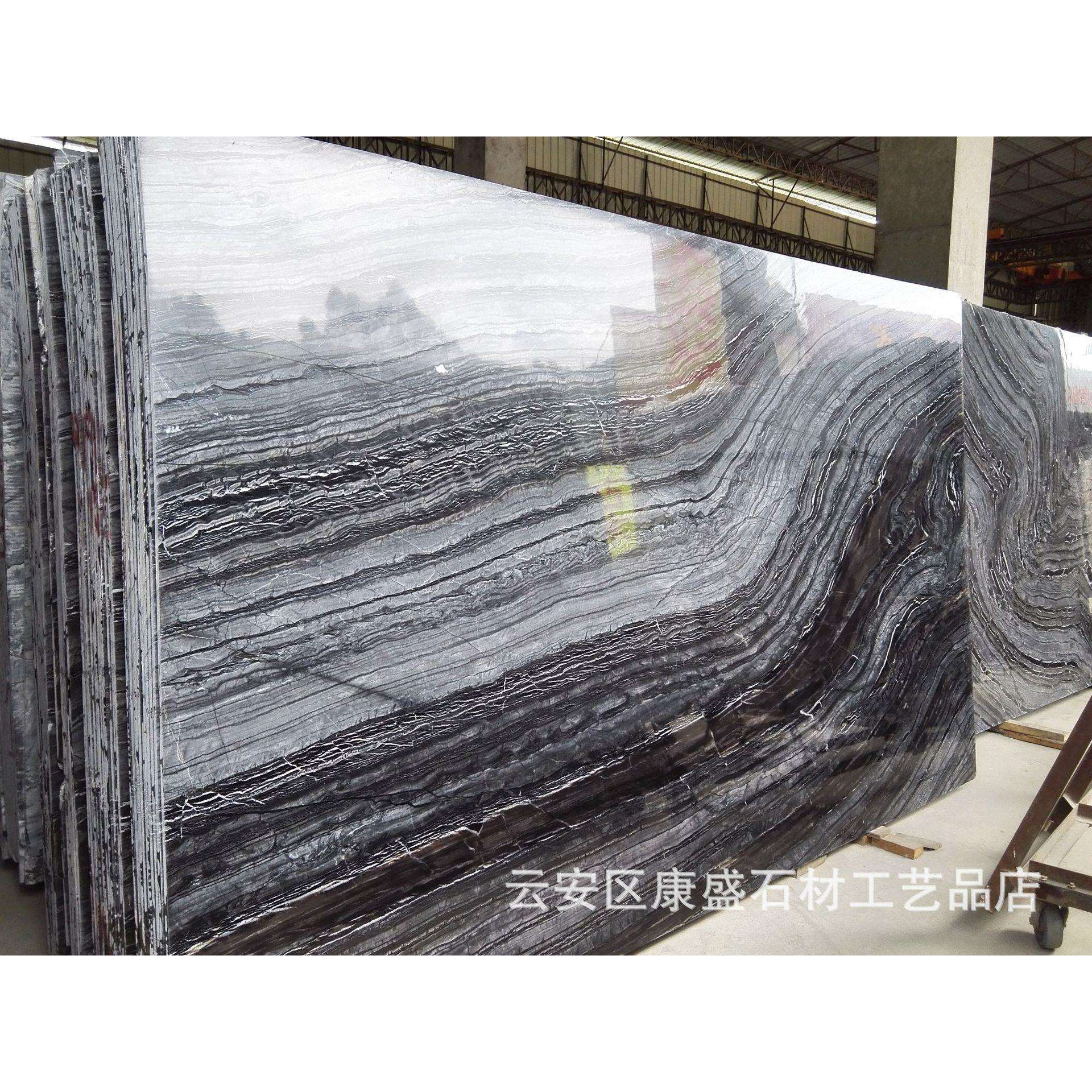 大量供应古木纹黑木纹大理石 木纹大理石热销中