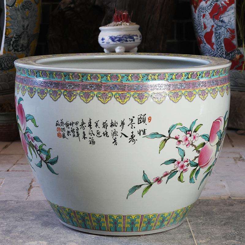 景德镇粉彩陶瓷缸古法养鱼锦鲤荷花种树缸乌龟户外庭院大缸书画缸