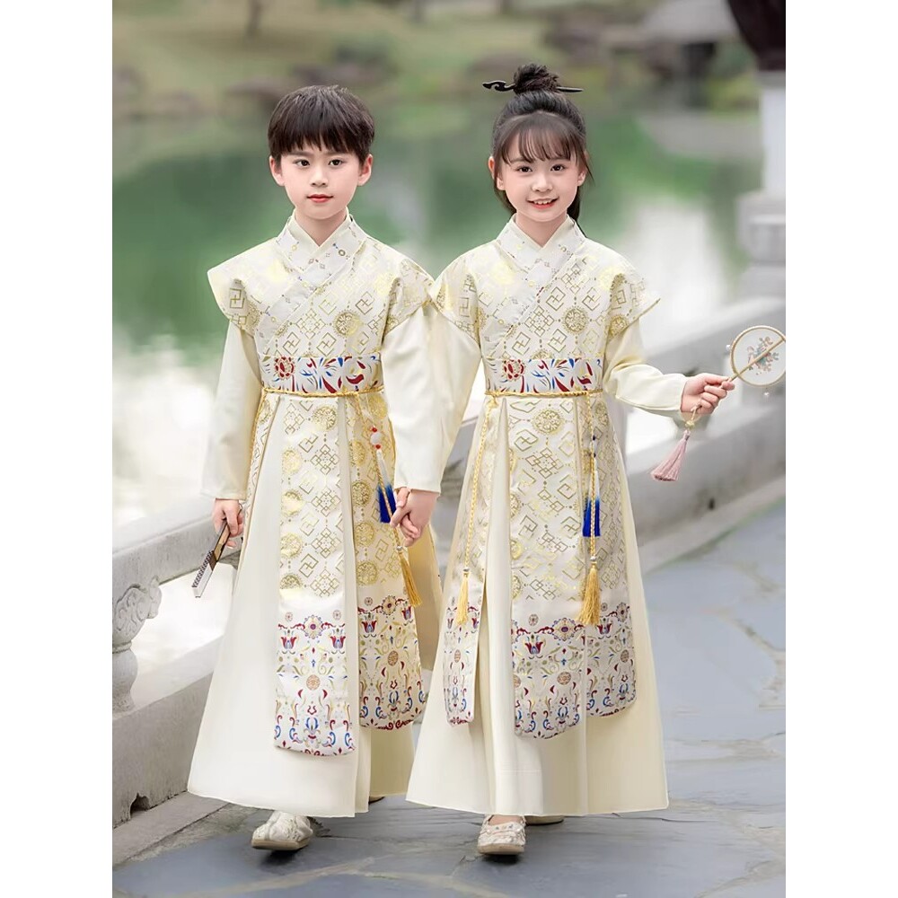 2026新款汉服男童女童春秋中国风儿童古装国学服小学生书童演出服