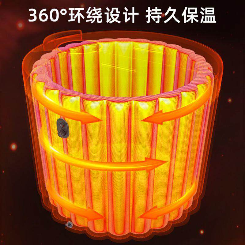 现货pvc桑拿SPA泡澡沐浴桶加大加厚自动充气木纹恒温浴桶折叠收纳