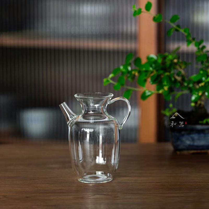 玻璃绿茶壶花茶滤网龙井茶壶 高硼硅耐高温公道公杯匀杯 手执壶