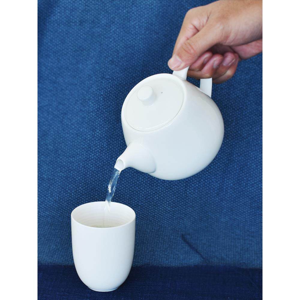 茶壶450ml骨瓷中式白色泡茶单壶家用轻奢唐山纯白商用素胎短嘴