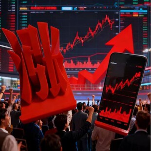 3D打印大盘涨停手机支架红色炫目造型创意桌面用品股民办公小摆件