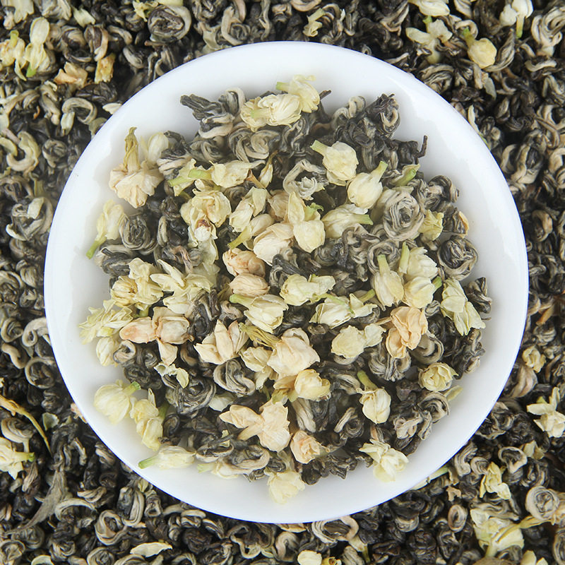 批发茉莉花茶浓香型特级茉莉曲螺广西横县茉莉香螺500g散装绿茶