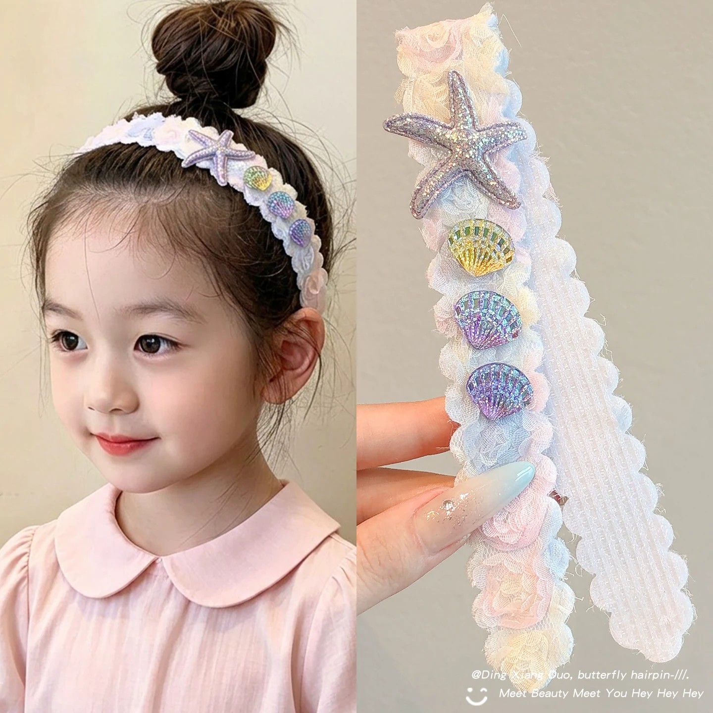 可爱女童魔术贴刘海发带