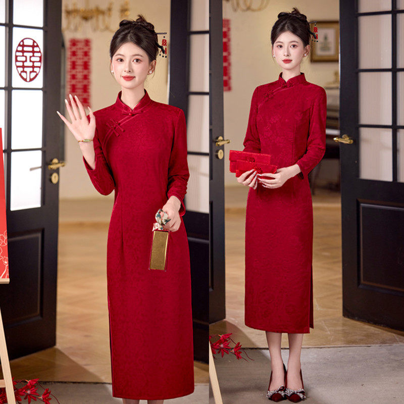 2026新款大码女装冬款新中式旗袍