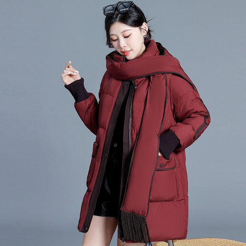 2026新款冬季连帽中长款羽绒服女韩版时尚优雅实拍妈妈装外套