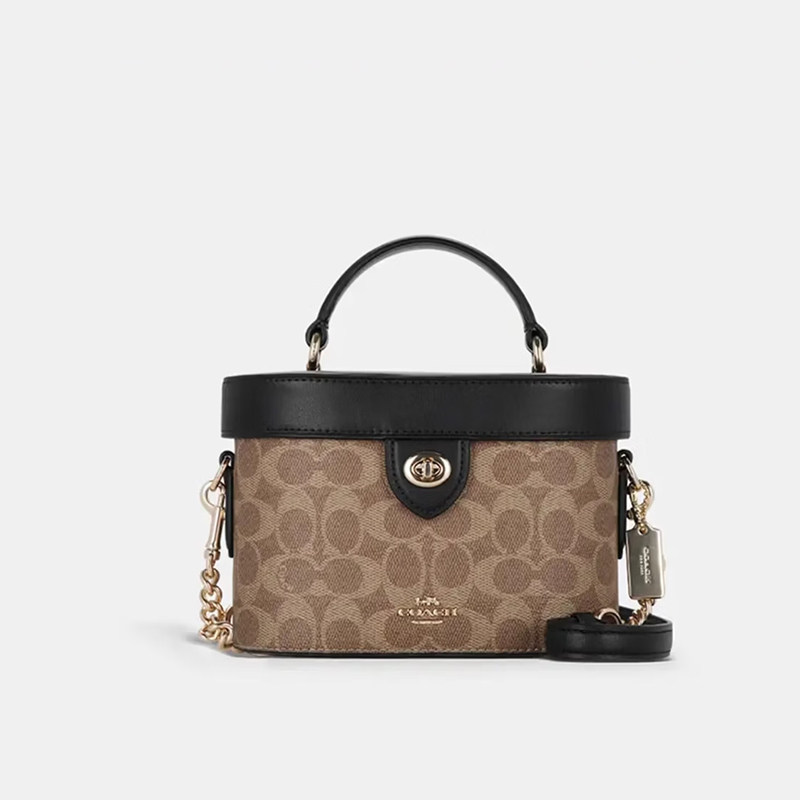 COACH/蔻驰时尚老花盒子包 单肩手提斜跨包女包休闲通勤CBQ35