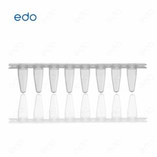 EDO0.2ml荧光定量PCR八联管8连排平盖连盖0.1ml八连排透明矮管
