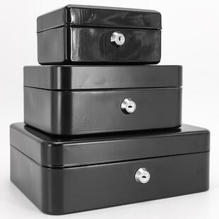 VLEN手提防盗带锁收银箱储蓄盒保险箱工具收纳盒HKT 229