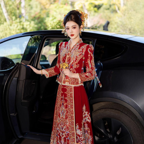 2026新款新娘秀禾服嫁衣重工凤冠霞帔嫁衣中式奢华结婚礼服秀禾服