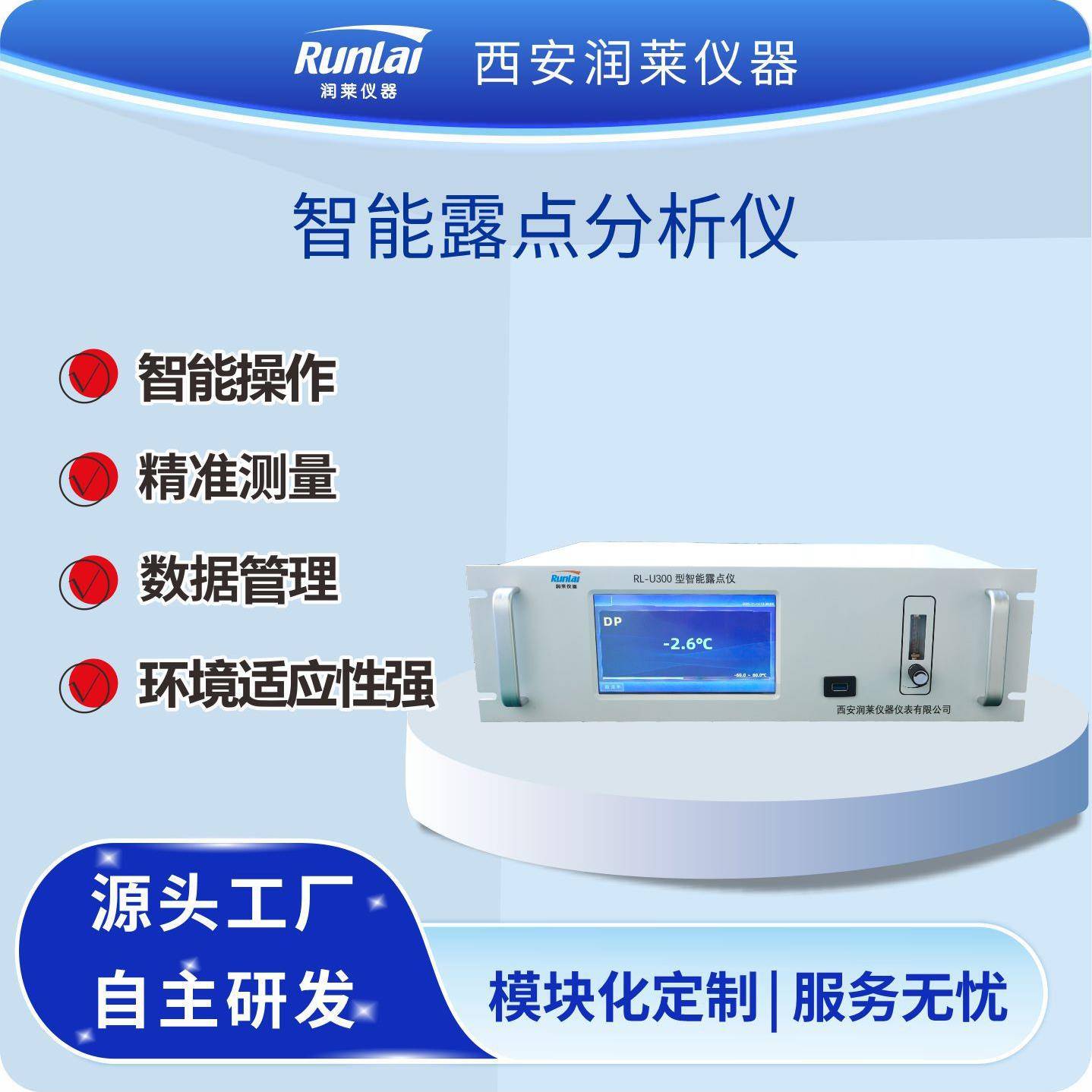 润莱仪器精度在线露点仪气体水分检测仪露点仪