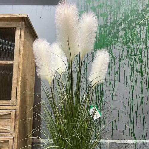 含阳 北欧家居装饰花洋葱草芦苇盆栽 森系婚礼布置假花布芦苇
