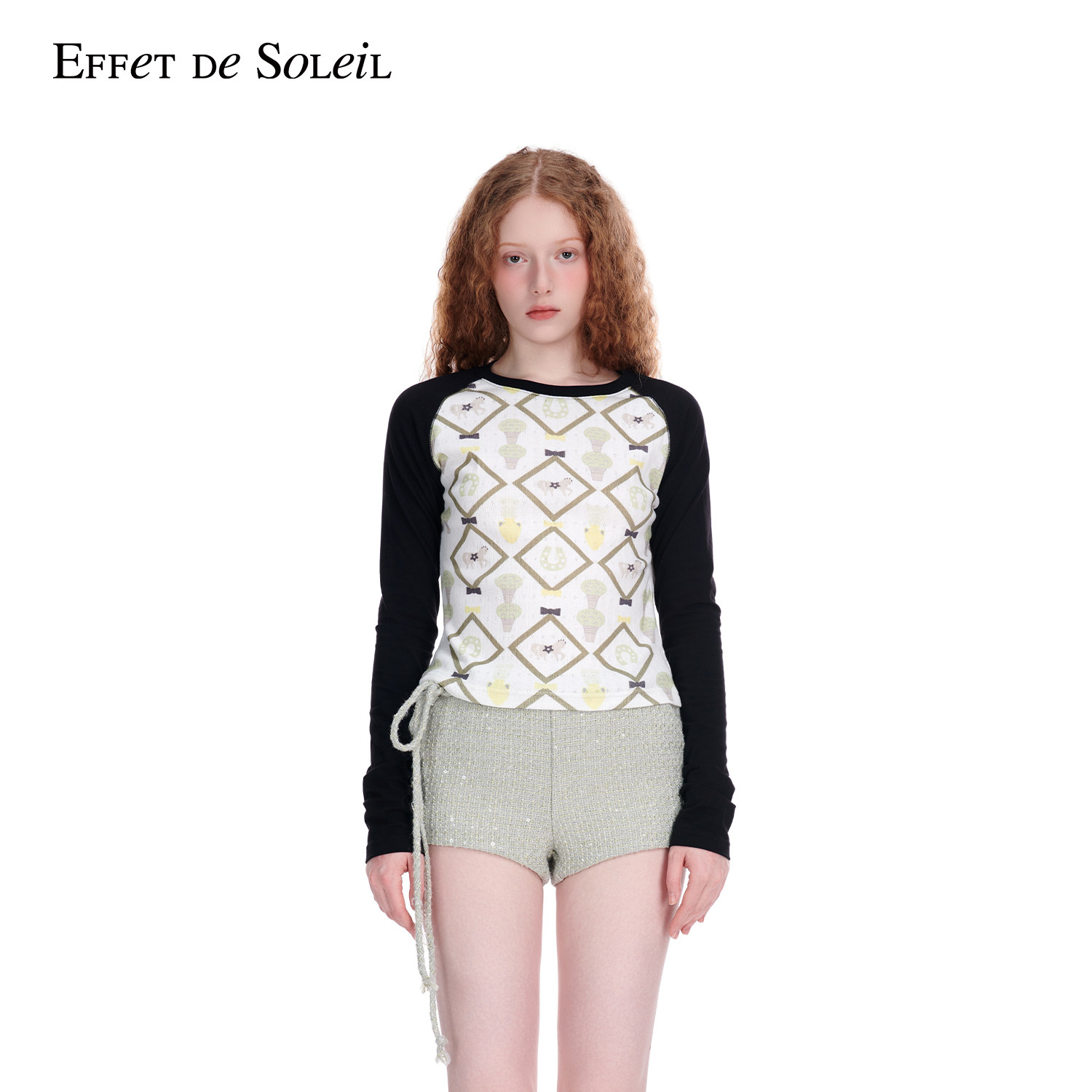 Effet de Soleil中古风插肩袖长袖T恤上衣女装新品26春