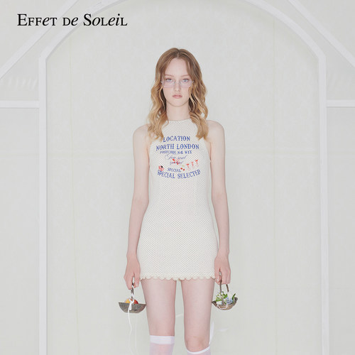 【博主同款】Effet de Soleil波点印花无袖吊带短裙连衣裙女新品