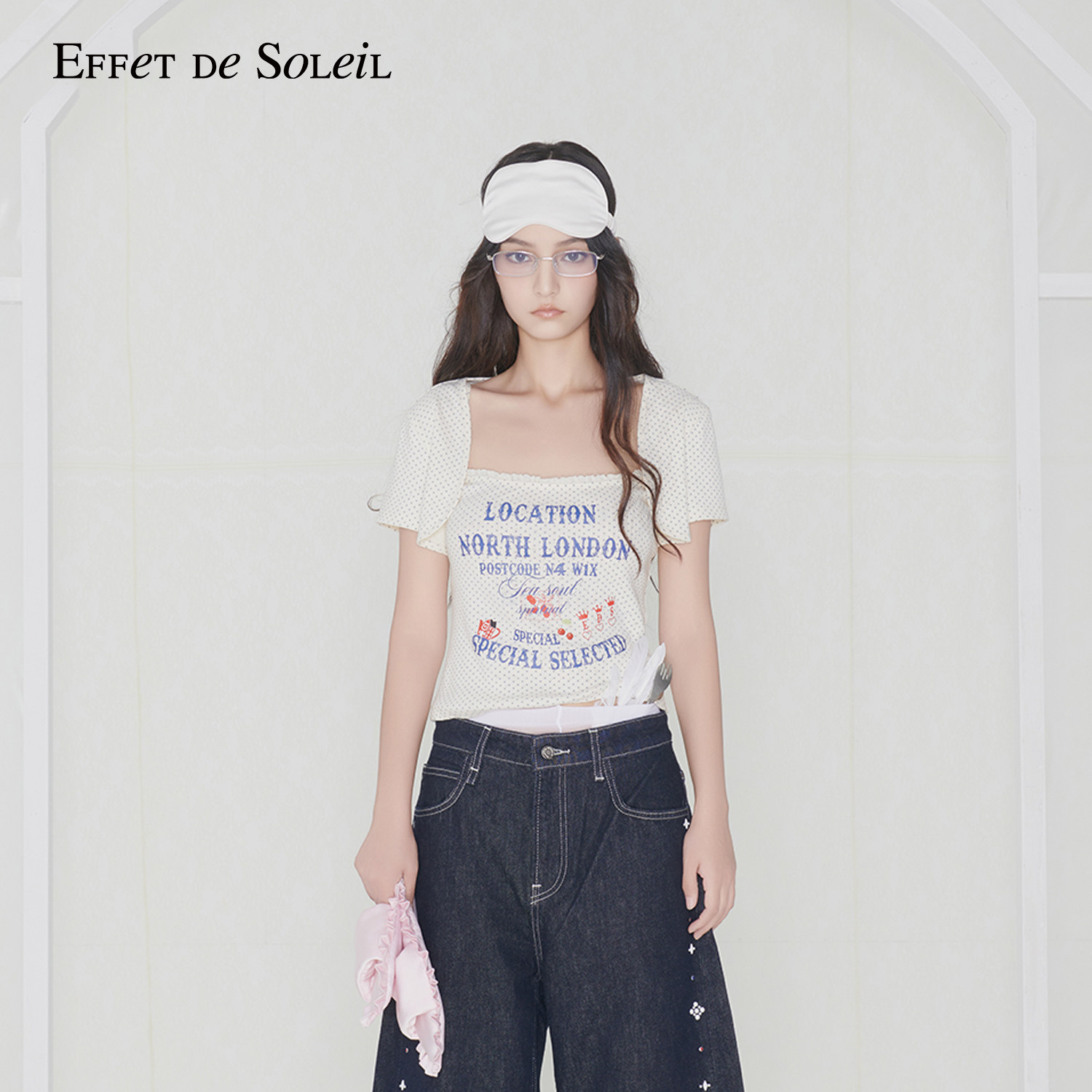 【明星同款】Effet de Soleil两件式短袖T恤吊带上衣女univu5女团