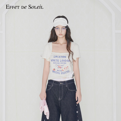 【明星同款】Effet de Soleil两件式短袖T恤吊带上衣女univu5女团