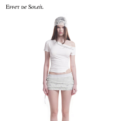 Effet de Soleil*2000 ARCHIVES联名短袖T恤斜肩上衣女装新品26夏