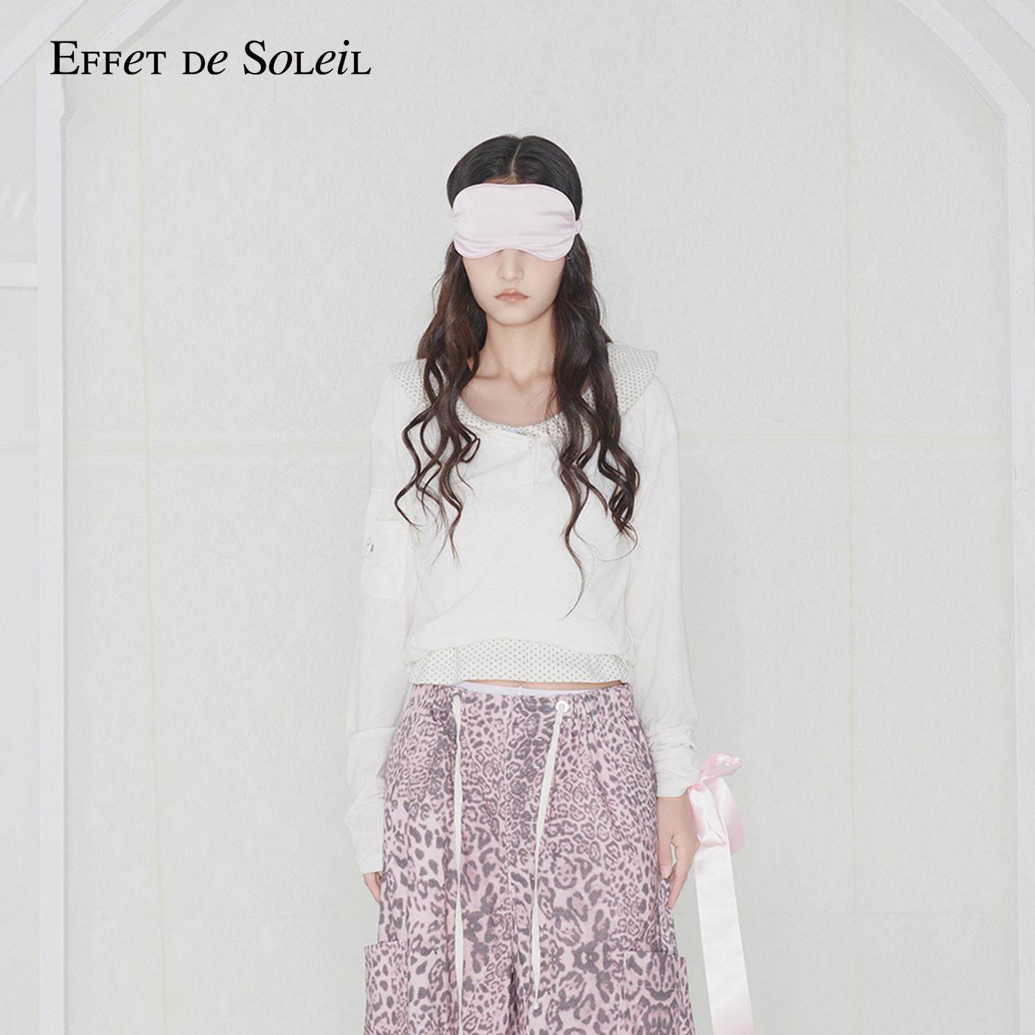Effet de Soleil纯色亨利领长袖T恤女上衣修身V领打底衫新品