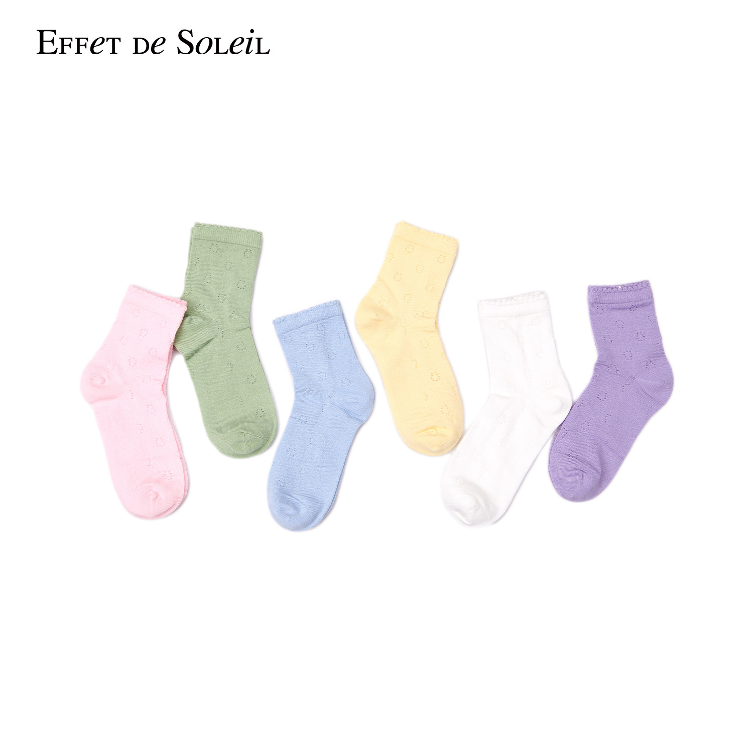 Effet de Soleil马蹄波点镂空刺绣短袜子女新品26夏