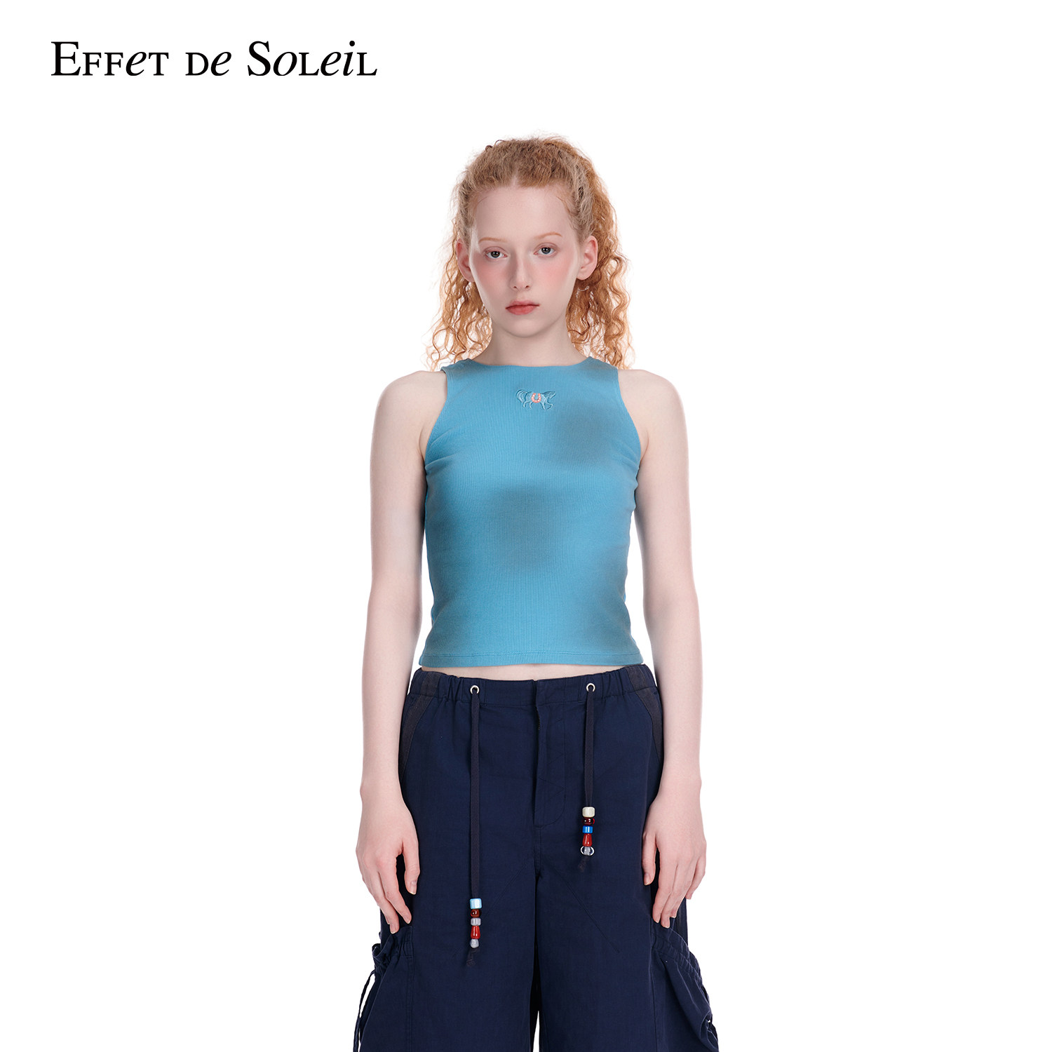 【迪丽热巴明星同款】Effet de Soleil脏脏水洗无袖背心上衣女装