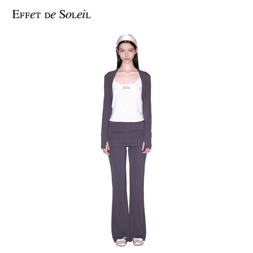 Effet de Soleil抽皱包臀假两件瑜伽长裤微喇裤女新品26秋