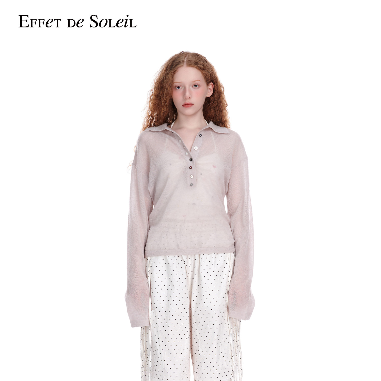 Effet de Soleil中古纽扣马海毛针织上衣女装新品26春
