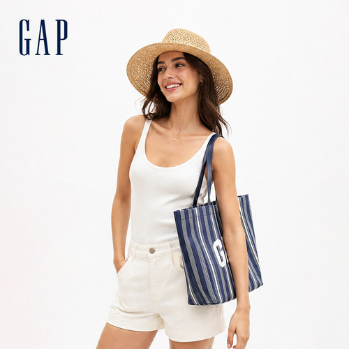 GAP竖条纹托特女包单肩包