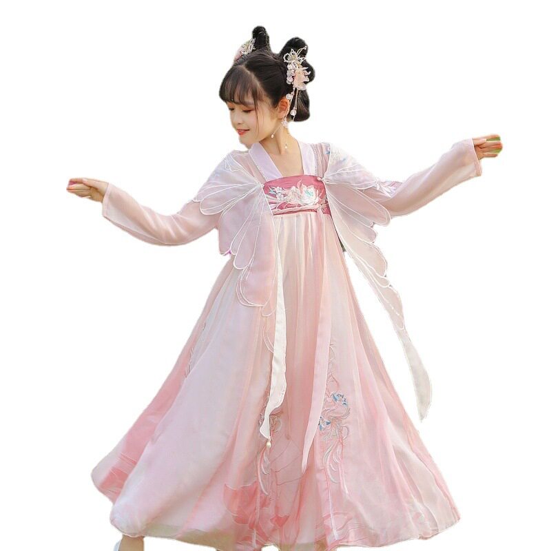 2026新款女童汉服长袖春秋款七秀衍生汉服女童装小花楹古风儿童仙