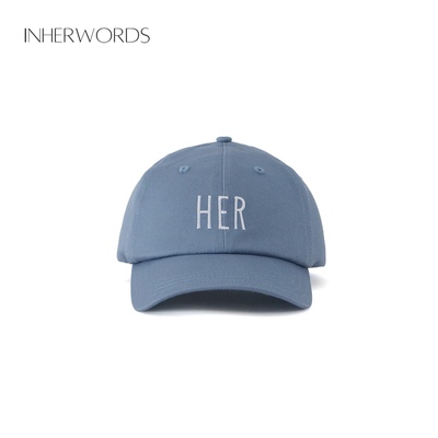 INHERWORDS雾霾蓝刺绣棒球帽