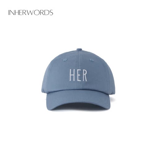 INHERWORDS雾霾蓝刺绣棒球帽