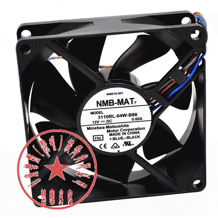 原装3110RL-04W-B86802512V0.65A4线pwm温控机箱散热风扇