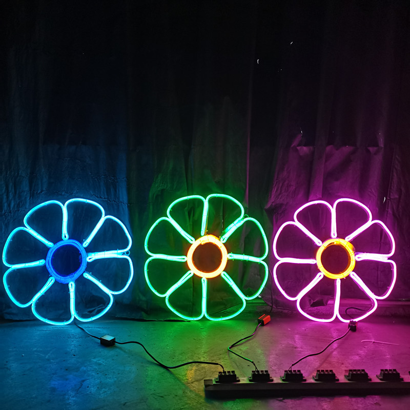 铁架霓虹2D仿真迎春花图案灯