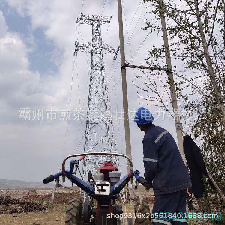 铁塔放线5吨手扶拖拉机绞磨机双滚筒快速电力施工放线牵引机具