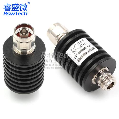 30W大功率衰减器 N型同轴固定衰减器DC-3GHz 15DB 50欧姆 公转母