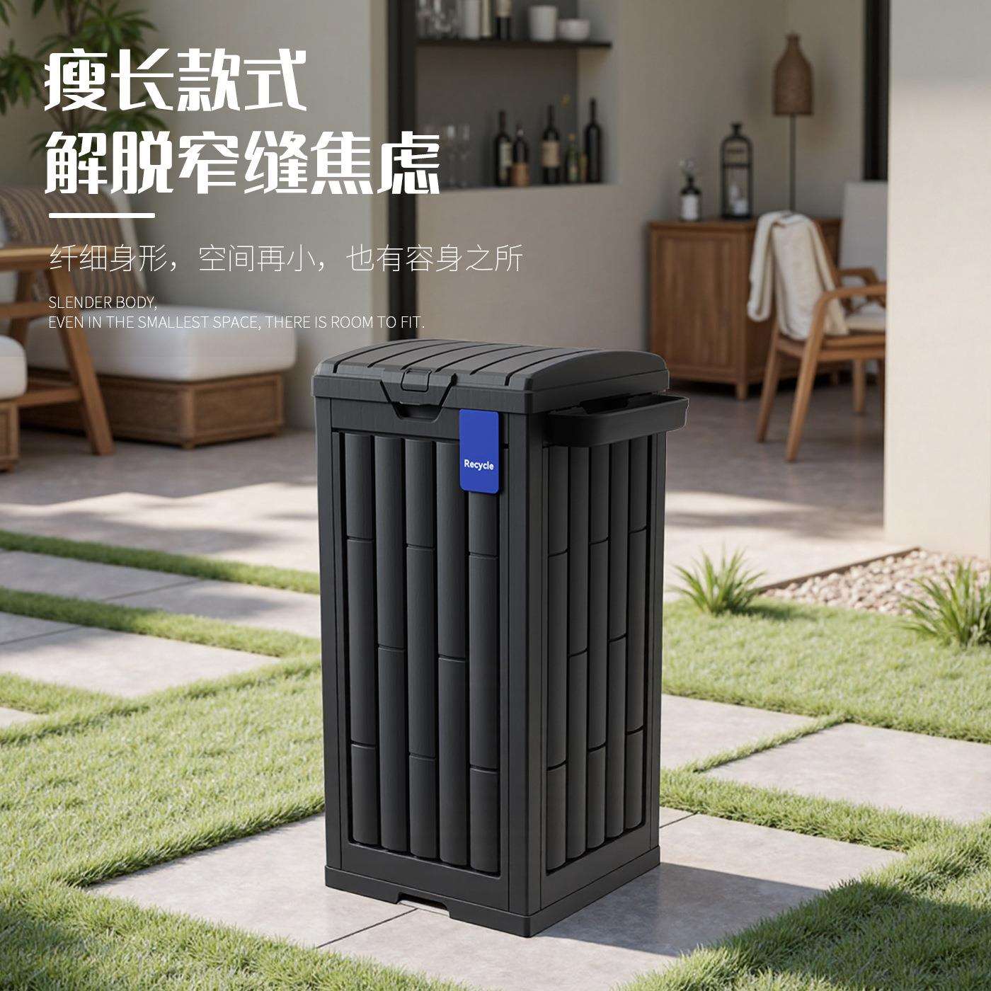 户外垃圾桶别墅庭院大型公园大容量折叠大号花园院子商用带盖景区