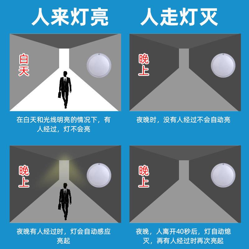 厂家LED红外吸顶灯 12W红外感应LED感应灯 人体感应LED吸顶灯