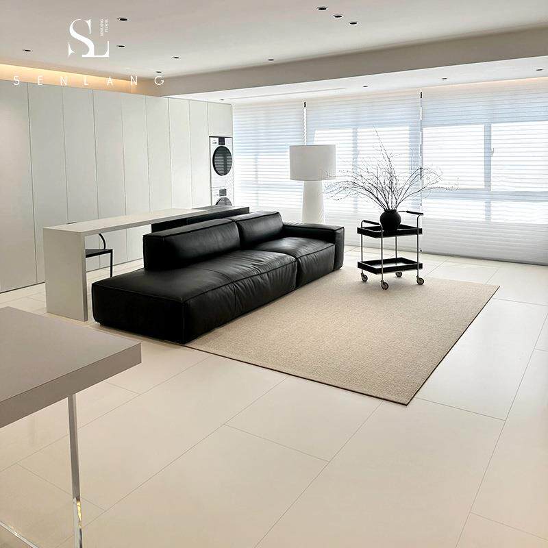 纯色奶油风强化复合木地板厂家直销现货微水泥家用展厅店铺耐磨